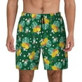 thumbnail image 2 of Picia Tropical Fruit pattern Mens Swim Trunks with Compression Liner Stretch Beach Shorts Quick Dry with Zipper Pockets No-Chafing Board Shorts-Medium, 2 of 9