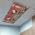 thumbnail image 2 of 4 Pack Rustic Farmhouse Fluorescent Light Covers for Ceiling Lights Rustic Red Barn Rooster Wildflowers Magnetic Ceiling Light Covers Overhead Light Filters for Office Classroom Home, 2 of 9