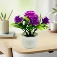 thumbnail image 4 of Fake Flowers Plant in Pot, Artificial Silk Rose Flowers and Fake Plants with Plastic Vase,Small Fake Potted Flower Decor for Home Office Living Room Table Centerpiece Decorations, 4 of 8