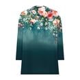 thumbnail image 7 of Women's Printed Casual Three-Quarter Sleeve Round Neck Loose Fit T-Shirt Top, 7 of 7