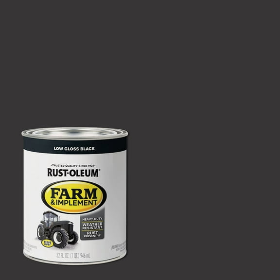 Rust-Oleum 1 Quart Black Low Gloss Farm & Implement Enamel 280107