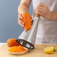 thumbnail image 4 of 1pc Stainless Steel Cone-Shaped 3-Sided Vegetable Grater, Cheese Shredder with Wooden Handle, Multi-Functional Kitchen Gadget for Melon and Fruit, Vertical, Melon, 4 of 6