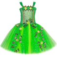 thumbnail image 1 of Vestido tutú de Hada verde brillante para niñas, disfraz de Hada de las flores, bosque, hiedra, fiesta de cumpleaños, vestido de princesa de tul, 1 of 5