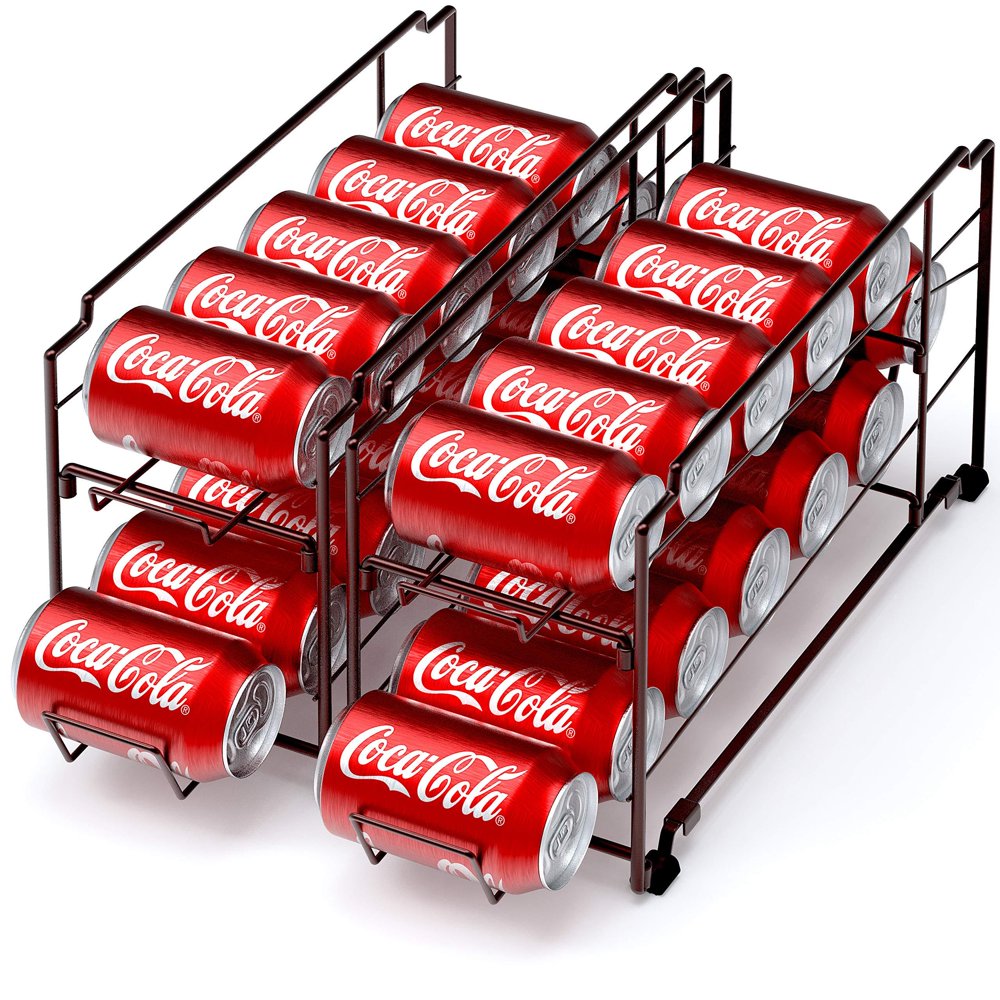 2 Pack Stackable Beverage Soda Can Dispenser Organizer Rack, Bronze