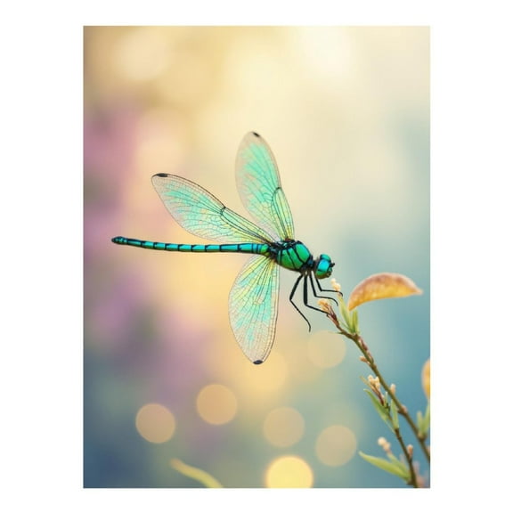 Diamond Art Kit for Adults, Dragonfly Perched On Vibrant Leaf Diamond Painting for Adults Beginners, DIY Diamond Art Painting Kits, 5D Diamond Painting Crafts for Home Decor 12x16 Frameless