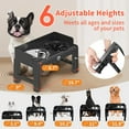 thumbnail image 2 of Elevated Dog Bowls 6 Height Adjustable Raised Dog Bowl Stand with Stainless Steel and Slow Feeder Bowl with Baffle Non-Slip Pet Bowls for Tall Large Medium Small Dogs Cats Black, 2 of 6