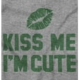 thumbnail image 2 of Kiss Me I'm Cute Saint Patricks Day Women's Long Sleeve T Shirt Brisco Brands L, 2 of 6