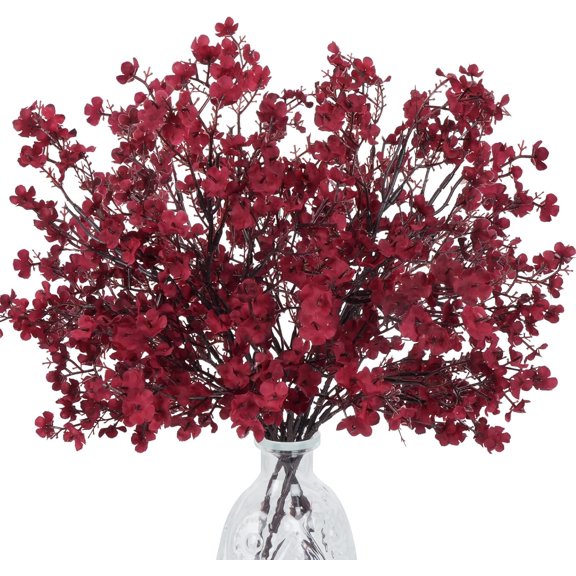 6 Pcs Baby's Breath Artificial Flowers Real Touch Silk Fall Flowers Gypsophila Bouquet Fake Floral Arrangement for Home Wedding Bouquets Party Table Centerpieces Autumn Decor