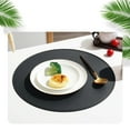 thumbnail image 1 of 3 Pcs Set de Table Rond en Cuir - Couleur Unie Faux Cuir Sets de Table, Tapis de Café, Tapis de Table de Cuisine, Facile à Nettoyer, 1 of 7