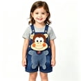 thumbnail image 2 of XUNKUSGA Baby Jean Overalls Summer Cute Cartoon 3D Animal Shortalls Classic Adjustable Straps Short Overalls for Toddler Boys Girls Baby Clothes,Blue, 2 of 8