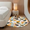 thumbnail image 3 of Round Area Rug 3ft,Summer Tropical Plants Washable Carpet Non-Slip Runner Accent Rugs Indoor Floor Mat for Bedroom Living Room Decor,Abstract Pastoral Leaves, 3 of 9