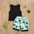thumbnail image 6 of Douhoow Baby Boys Two-piece Clothes Black Sleeveless MAMA'S BOY Print T-shirt Elastic Waist Shorts, 6 of 8