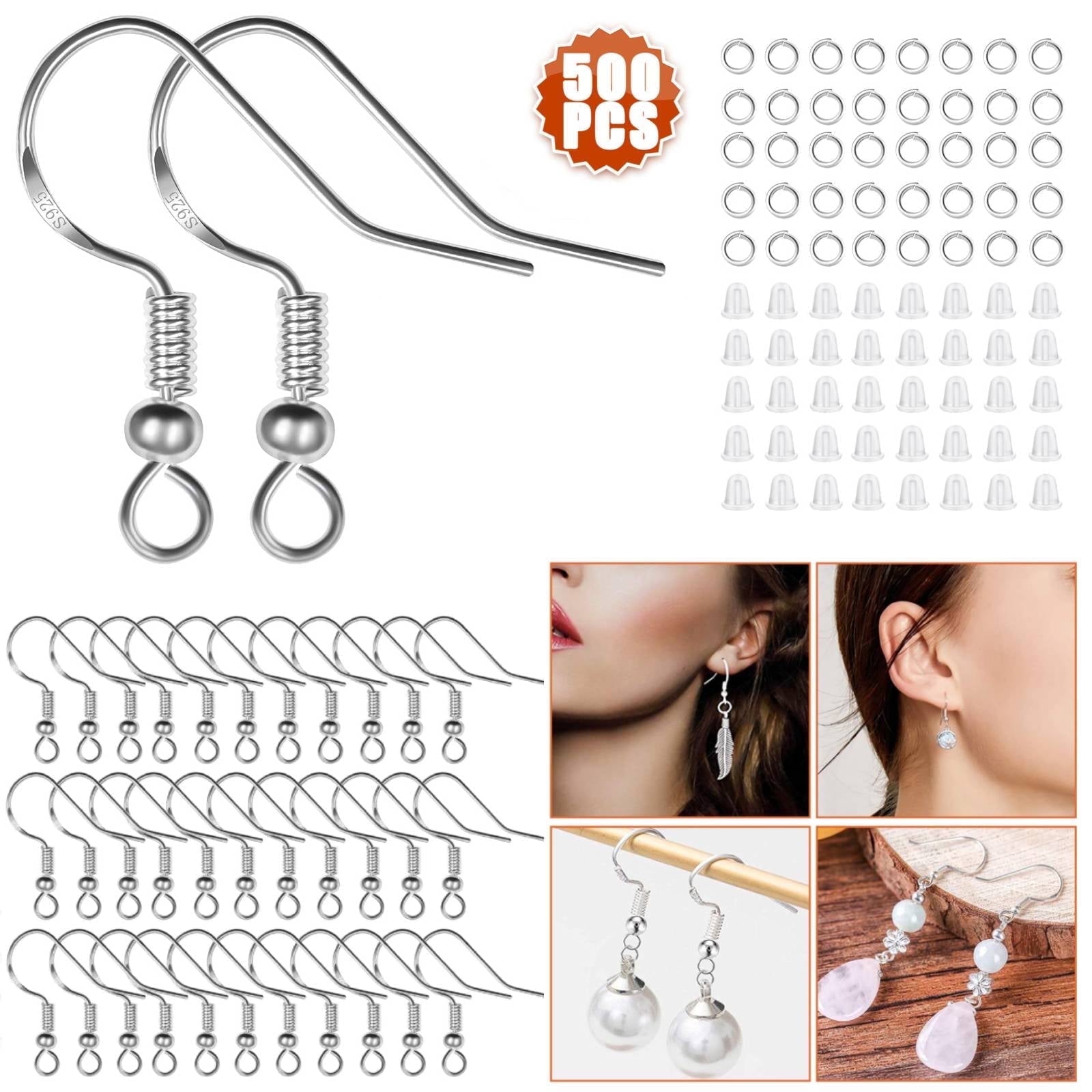 cousin stainless steel fish hook earwires Corporation of America Fishhook Earwire This package contains 136 silver fishhook ear wires 8pc Silver Plate Plated Fishhook