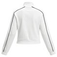 thumbnail image 7 of Women's Zip Up Cropped Jacket Long Sleeve Stand Collar Striped Trim Casual Track Jacket Elastic Cuffs Short Athletic Outerwear White,XXL, 7 of 7