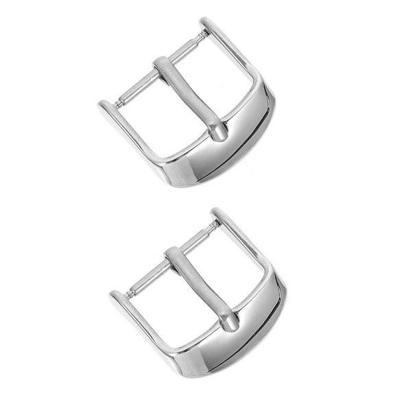LOLIPPYY 2Pcs Stainless Steel Watch Buckle Replacement for Watch Strap with Durable Silver Clasp