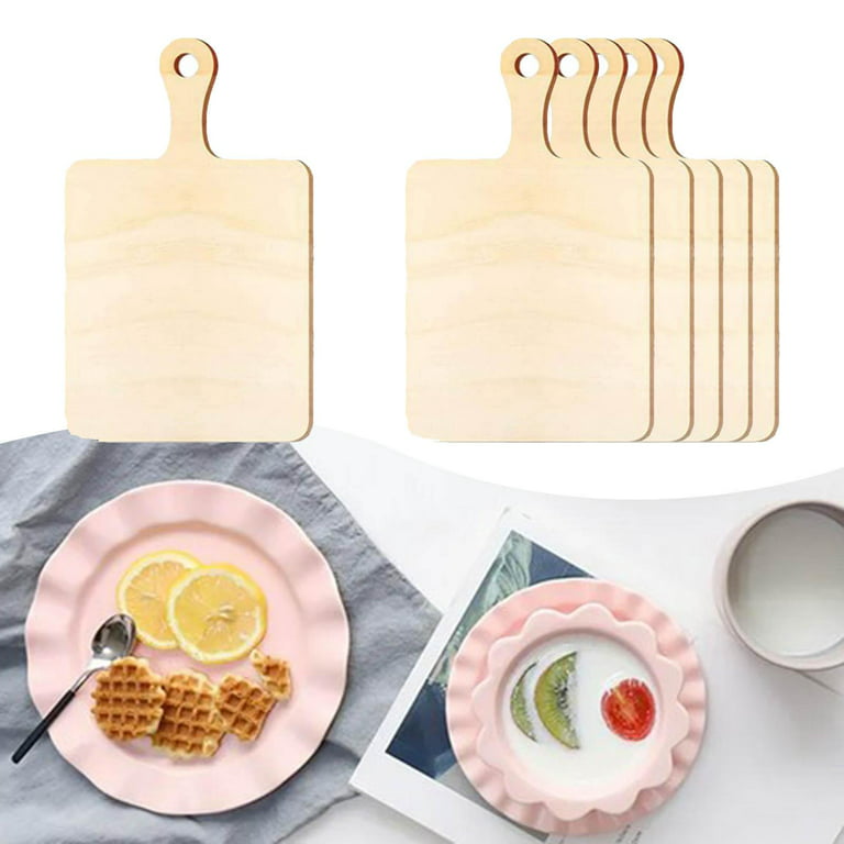 6 Pieces Mini Wooden Chopping Board Board Tray Cheese Board Wood Board for  Crafts Small for chen Cooking 