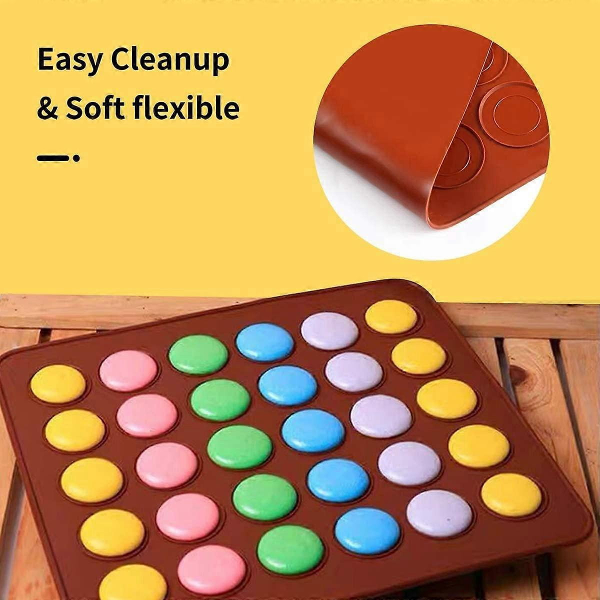 2pcs Macaron Baking Mat Non-Stick Silicone Macaron Oven Mat Pastry Cake Baking Tool Kitchen Accessory (30 Holes),