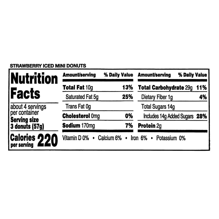Freshness Guaranteed Iced Strawberry Mini Donuts 8 oz 12 Count