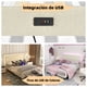 thumbnail image 5 of HOMYLIN Marco de Cama Doble, Somier Doble 206 * 153cm Base Queen con Cargador USB Type C y Tira de LED para Recamara Doble Base Tapizada Beige con Respaldo, 5 of 5
