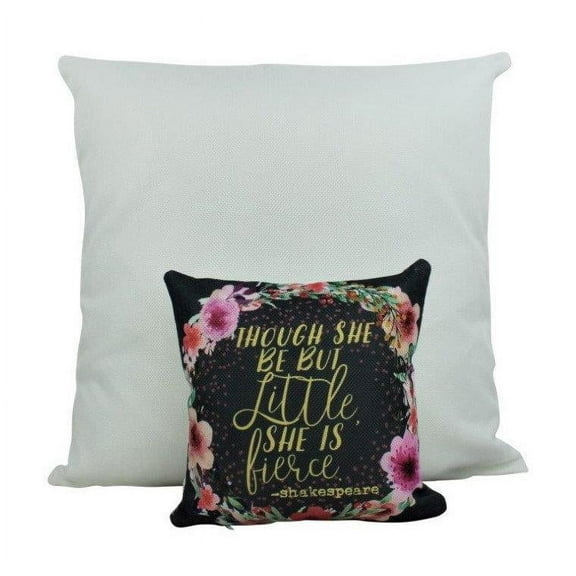 MINI Though She be but Little | Cover and Insert | Shakespeare Quotes | She Be Fierce | 8 x 8 | Throw | Tiny House Decor | Lumbar Pillow