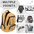 thumbnail image 7 of HUIACONG 4PCS Single Orange Capybara Kids School Backpack Set, 17" Bookbag with Lunch Box Pencil Case Water Bottle Sleeve for Age 8-12, 7 of 7