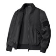 thumbnail image 5 of ZCFZJW Men's Bomber Jacket Lightweight Casual Spring Fall Long Sleeve Windbreaker Zip Up Flight Outwear Coat with Cargo Pocket Black L, 5 of 9