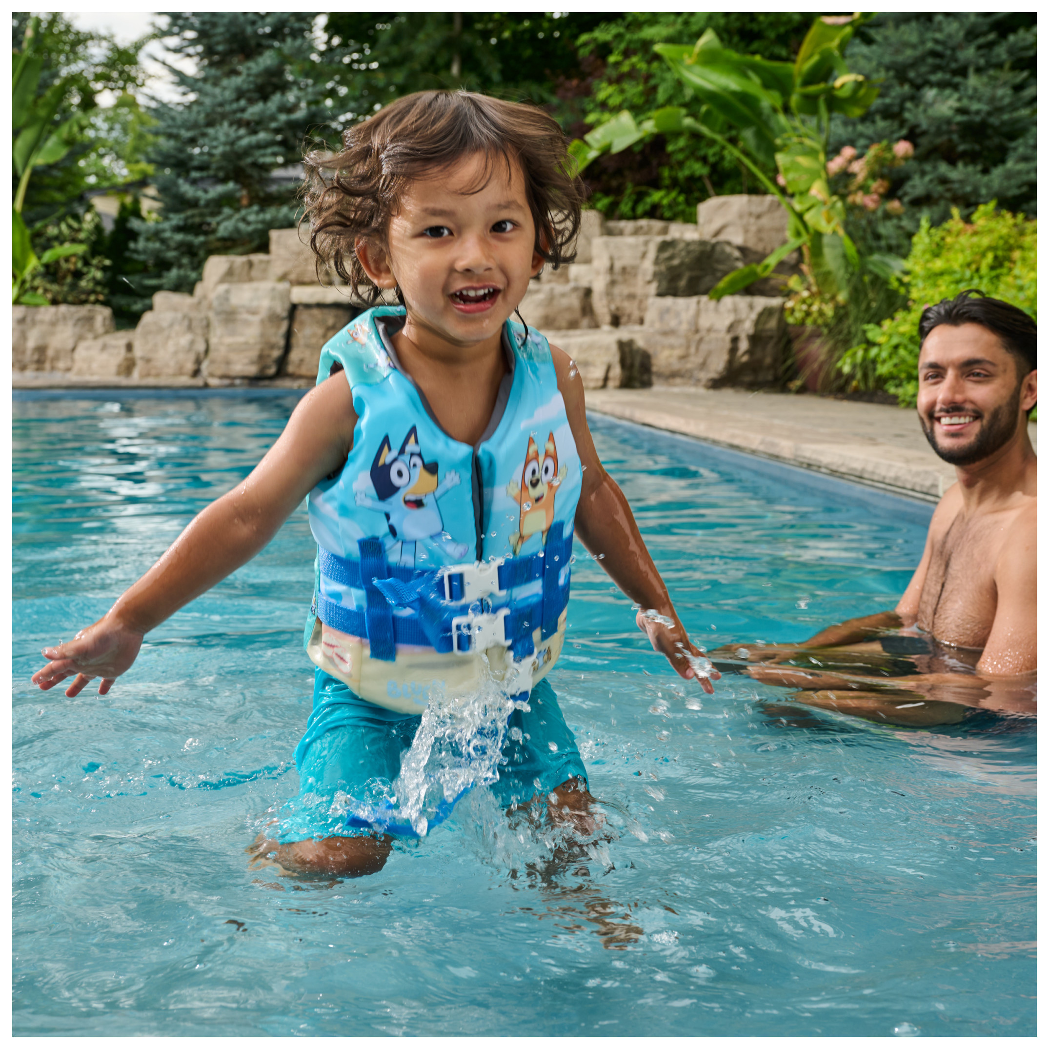 SwimWays Bluey Life Jacket (Unisex), for Kids 33-55lbs