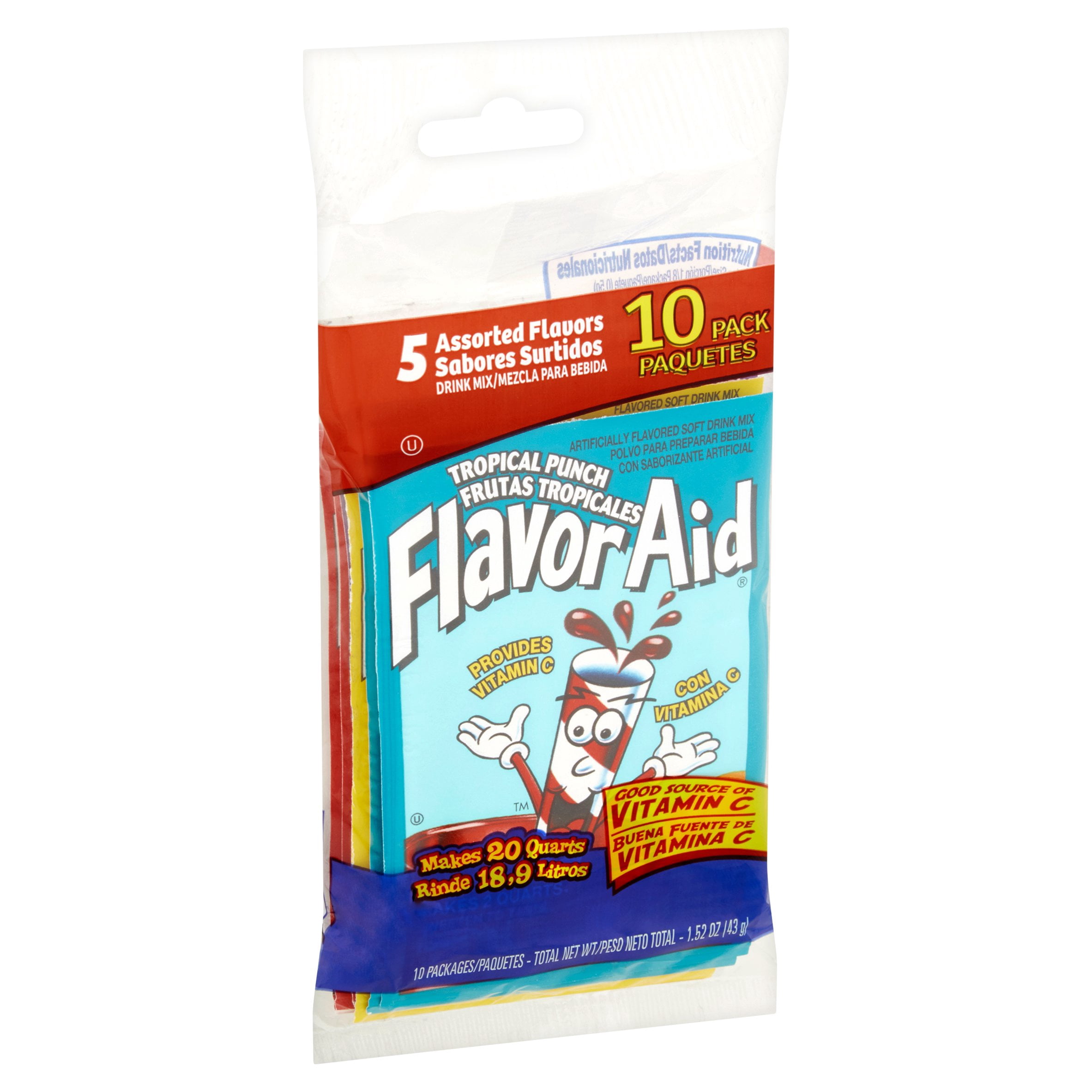 Jel Sert Flavor Aid Assorted Flavors Drink Mix, 1.52 Oz., 10 Packet