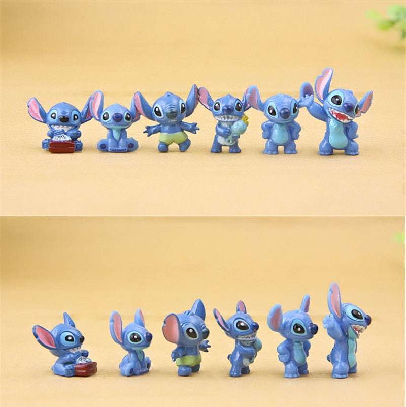 Lilo And Stitch Model Cartoon 12 PCS Action Figure Cake Topper Doll Toy Kid Gift 