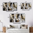 thumbnail image 4 of Designart "River of Happiness Gold, Black, and White Abstract II" Abstract Painting Framed Wall Art Set Of 3 - Gold Modern Frame Gallery Set For Office Decor, 4 of 6