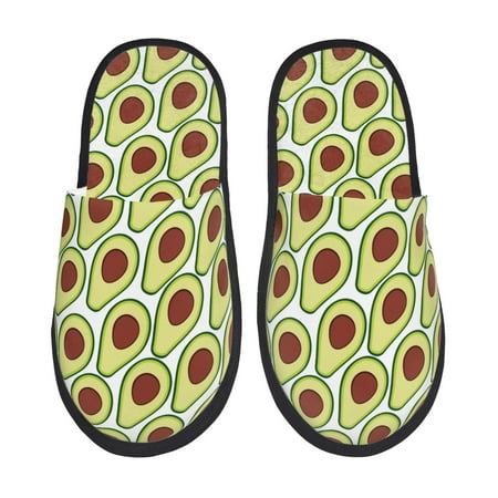 Balery Avocado Slient Indoor Furry Fleece Comfort House Shoes Soft Non-Slip Home Shoes Cotton slippers House Slippers-- Large