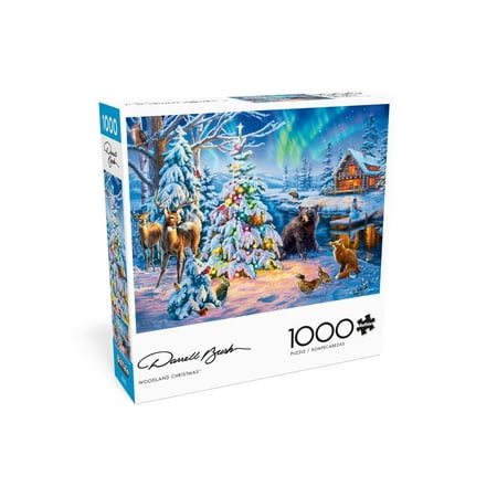 Buffalo Games Darrell Bush Woodland Christmas 1000-Piece Interlocking Jigsaw Puzzle for Adults Ages 14+