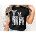 thumbnail image 2 of Stripped Pattern Zebra Horse Animal Print Gift Adult Women T-Shirt Cool Zebra Print Design Birthday Holiday Presents Tshirt, 2 of 10