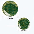 thumbnail image 3 of Efavormart 20 Pack Set | Hunter Emerald Green With Geometric Gold Foil Print Dinner & Dessert Plates - 9" Dinner Plate & 7" Dessert, Appetizer, Salad Plates, 3 of 11