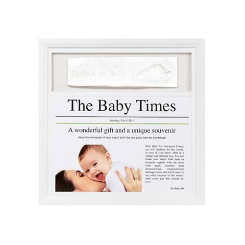 Baby Art News Print Frame Hand Footprint Create Celebrate Gift Souvenir White&Black FR019WHO