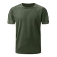 thumbnail image 5 of Delconic Workout Shirts for Men Dry Fit Gym Shirts Short Sleeve Athletic Moisture Wicking T-Shirt Army Green L, 5 of 6