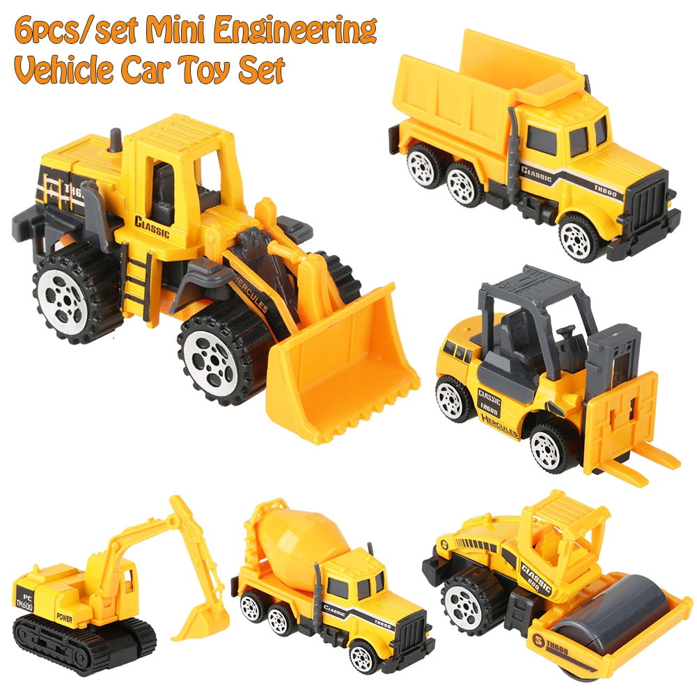 4pcs Alloy Engineering Model  Forklift & Truck & Roller Kids Toy Vehicles 1:64 