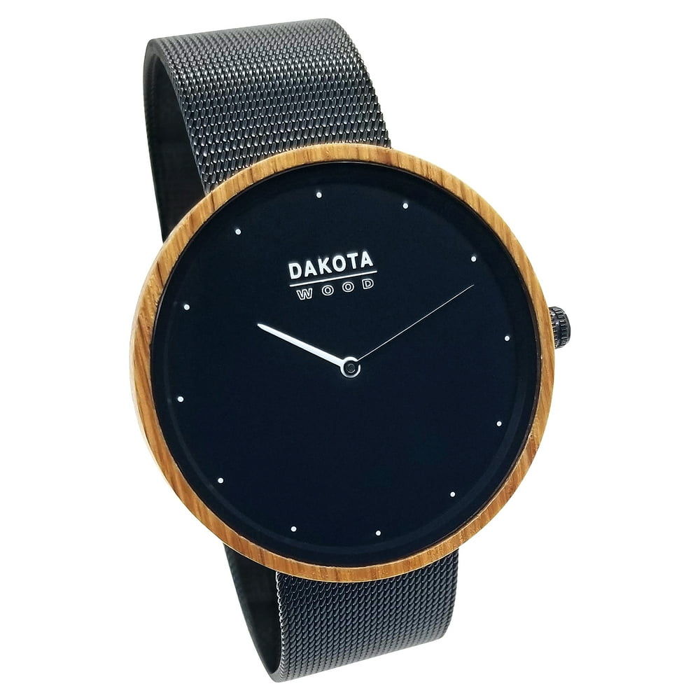 Dakota Dakota Genuine White Oak Wood Watch with Stainless Steel Mesh Band Men's, Women's