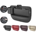 thumbnail image 1 of Bolsa Espacio para Vasos Cuero para Coche, Porta Vasos Automovil, Car Leather Cup Holder Gap Bag, Seat Gap Storage Box, 1 of 3
