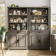 thumbnail image 3 of SEDETA Farmhouse Bookshelves and Bookcases with Doors and Drawer, Bookshelf with Storage, Floor Standing 6 Shelf Display Storage Shelves 70 in Tall Bookshelf for Home Office, Living Room, Grey, 3 of 16