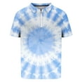 thumbnail image 4 of POTETI Mens Polo Shirts Collared Short Sleeve Casual Shirts Quarter Zip Loose Tie Dye Tops, 4 of 4