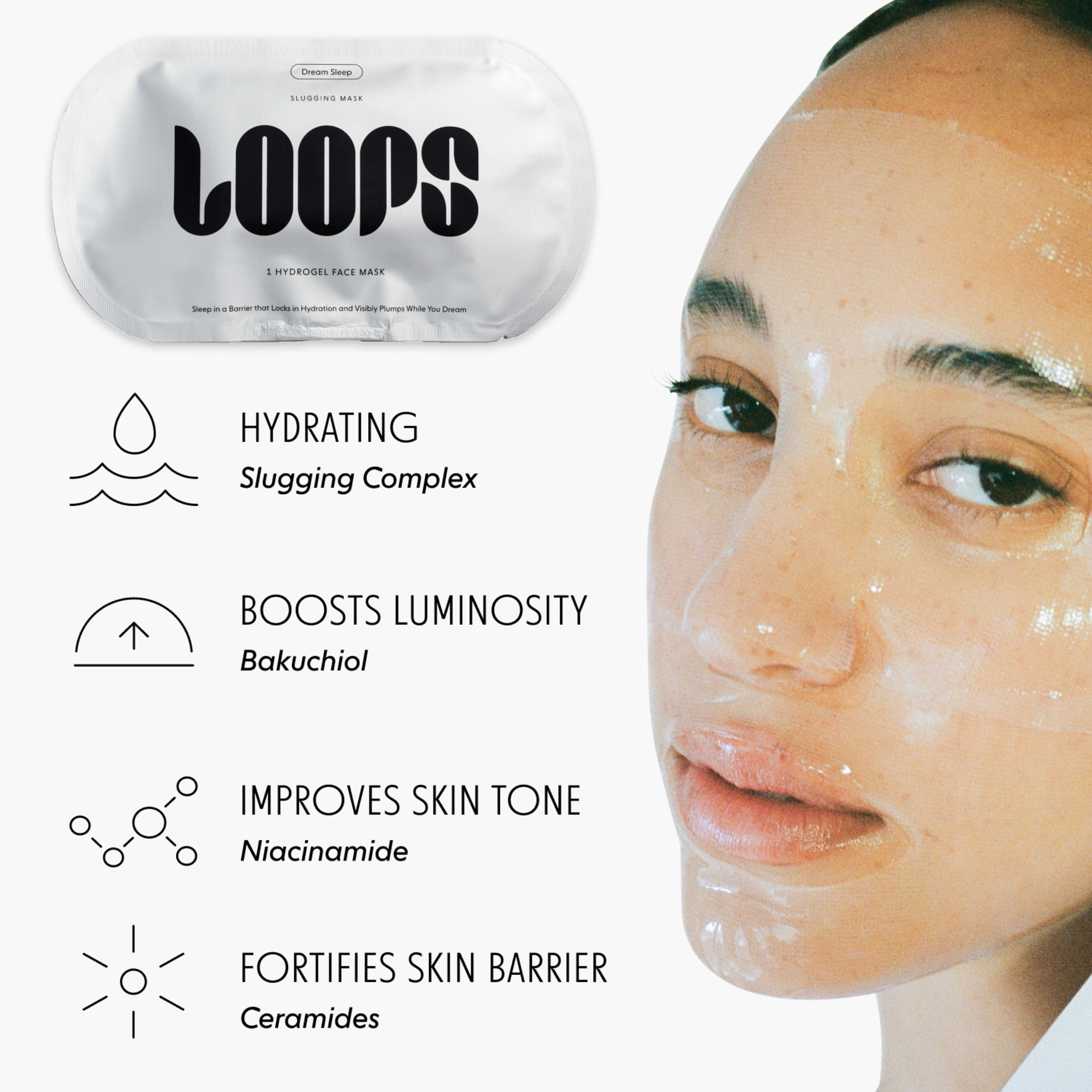 LOOPS Dream Sleep Slugging Hydrogel Face Mask, Set of 5