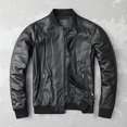 thumbnail image 3 of Nueva chaqueta bomber genuina de primavera y otoño 2024 para hombre, de piel de vaca, de cuero auténtico, corta y ajustada, para negocios, 3 of 4