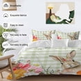 thumbnail image 5 of Easter Queen Size Comforter Set, Cute Rabbit Flower Plant Eucalyptus Leaves Green Plaid Bedding for All Seasons, 4 Pcs Bed Set, 1Quiltcover (90"x92") ,1Sheet(94"x116"), 2Pillowcases (30"x20"), 5 of 9
