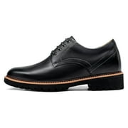 CMR CHAMARIPA Elevator Shoes For Men - Height Increasing Dress Shoes - Black Leather Derby Shoes For Men 8CM / 3.15 Inches Taller