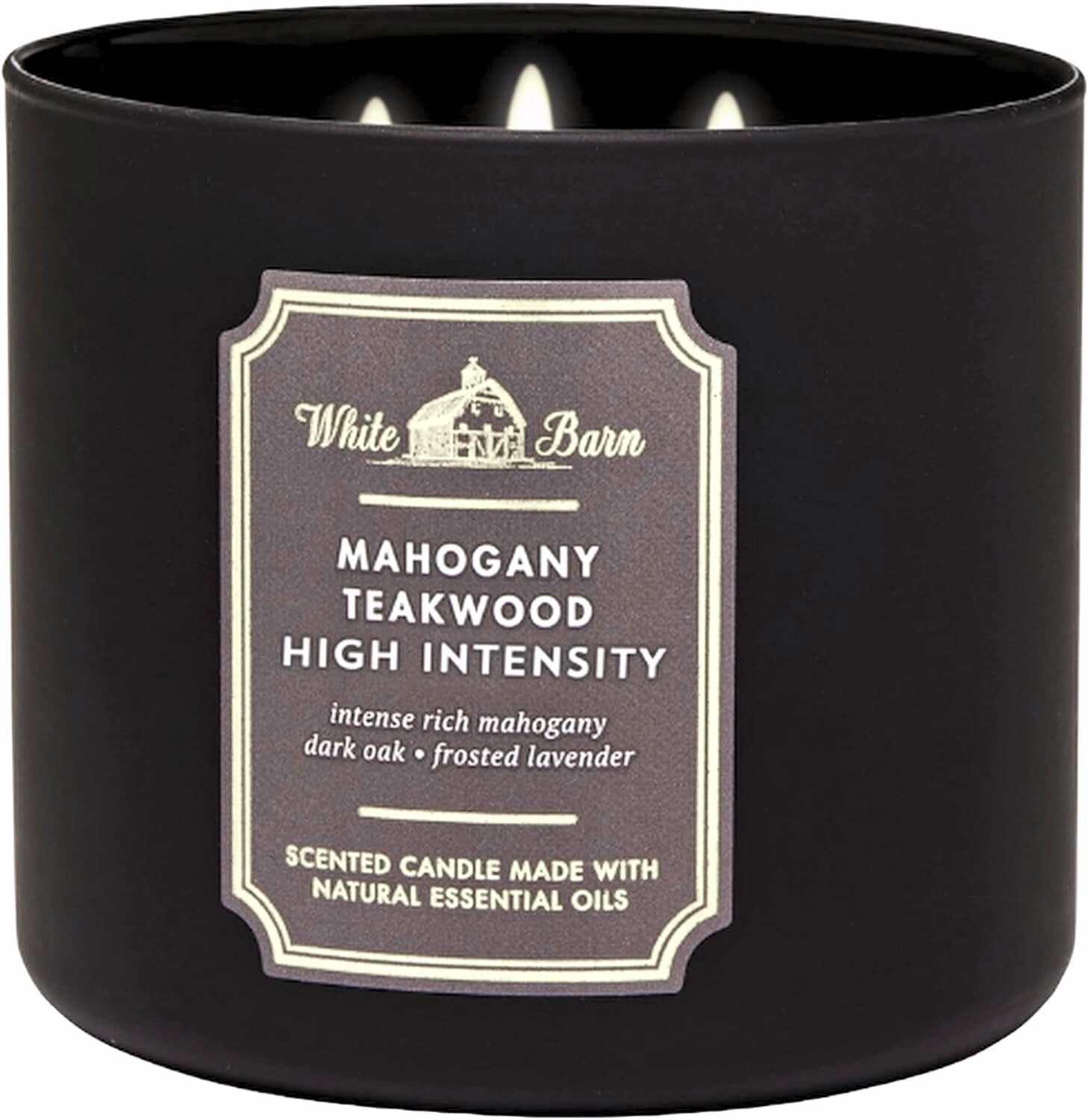 Bath & Body Works White Barn 3-Wick Candle, Mahogany Teakwood High Intensity, 14.5 oz, Scented Candle