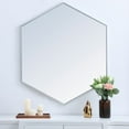 thumbnail image 2 of Metal frame hexagon mirror 38 inch in Sliver, 2 of 5