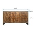 thumbnail image 5 of Farmhouse Storage Cabinet, Wooden Cabinet Sideboard Buffet with 4 Door, Accent Cabinet Coffee Bar Cabinet Console Table with Hexagonal Pattern for Living Room, Entryway, Hallway, Office, Kitchen, 5 of 9