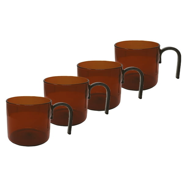 Set de 4 Tazas de Cristal Ámbar 150 ML