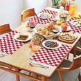 thumbnail image 2 of Red and White Checkered Pattern Summer Placemats Table Placemats Set Of 4-Linen Kitchen Washable Placemats Table Mats 11.8"x17.7" Non-Slip Heat Resistant, 2 of 6